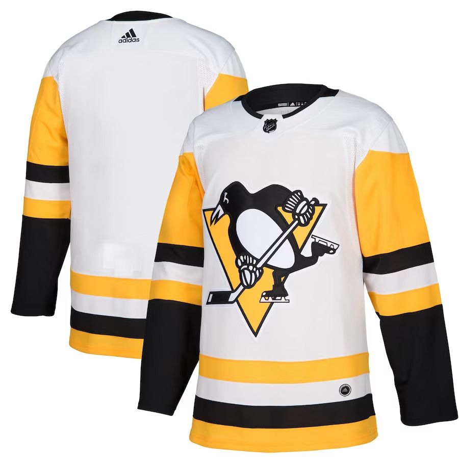 Men Pittsburgh Penguins adidas White Away Authentic Blank NHL Jersey